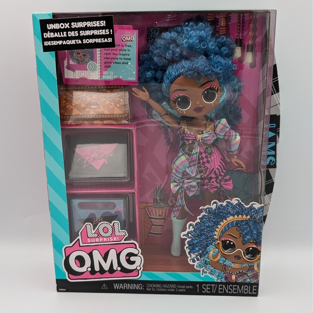 LOL OMG Jams Fashion Doll Blue Curly Hair Series 8 Strut Sister Toy Set Surprise